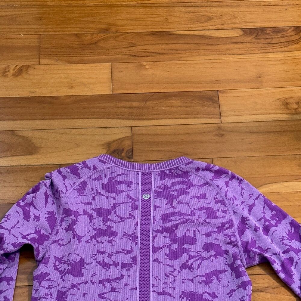 Women Lululemon Swiftly Tech Long Sleeve Crew Heathered Tender Violet Size 8 - Picture 5 of 8